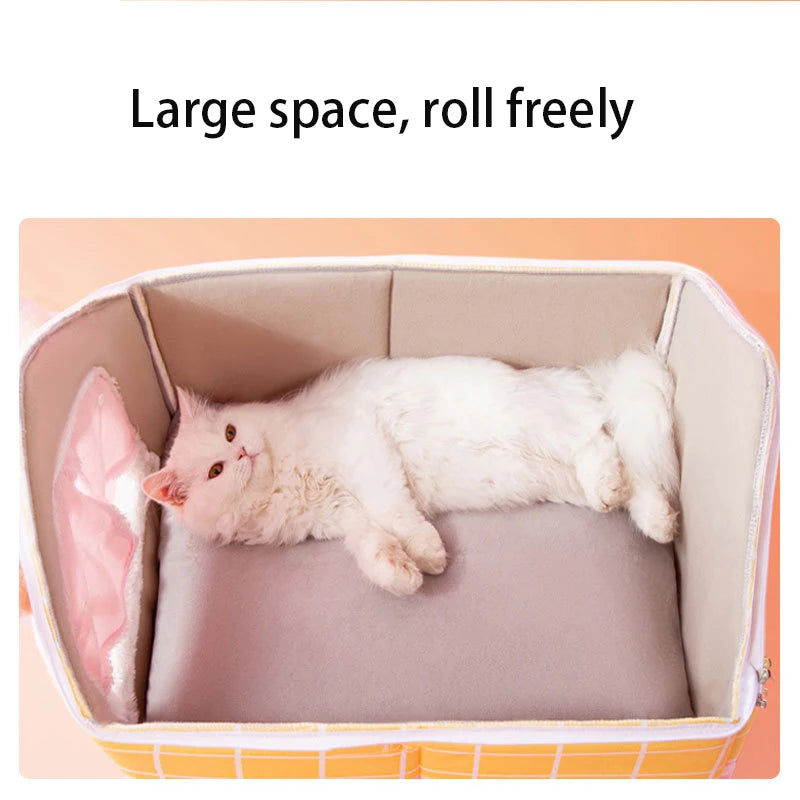Cat Bed Soft Deep Sleep Cat's house Winter House Removable Cushion Beds and Furniture Enclosed Pet Supplies Home Cat Accessories
